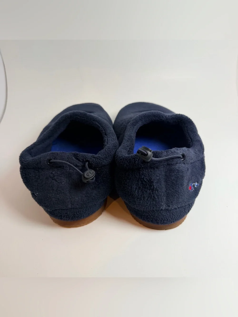 Champion Navy Blue Fleece Slip-On Loafers with Red Accent
